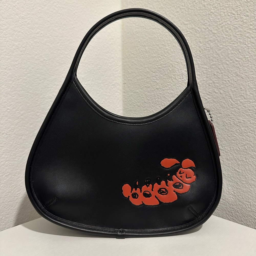Coach Ergo Bag CQ827 Sleepy Caterpillar 90s Black Leather Shoulder Bag